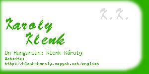 karoly klenk business card